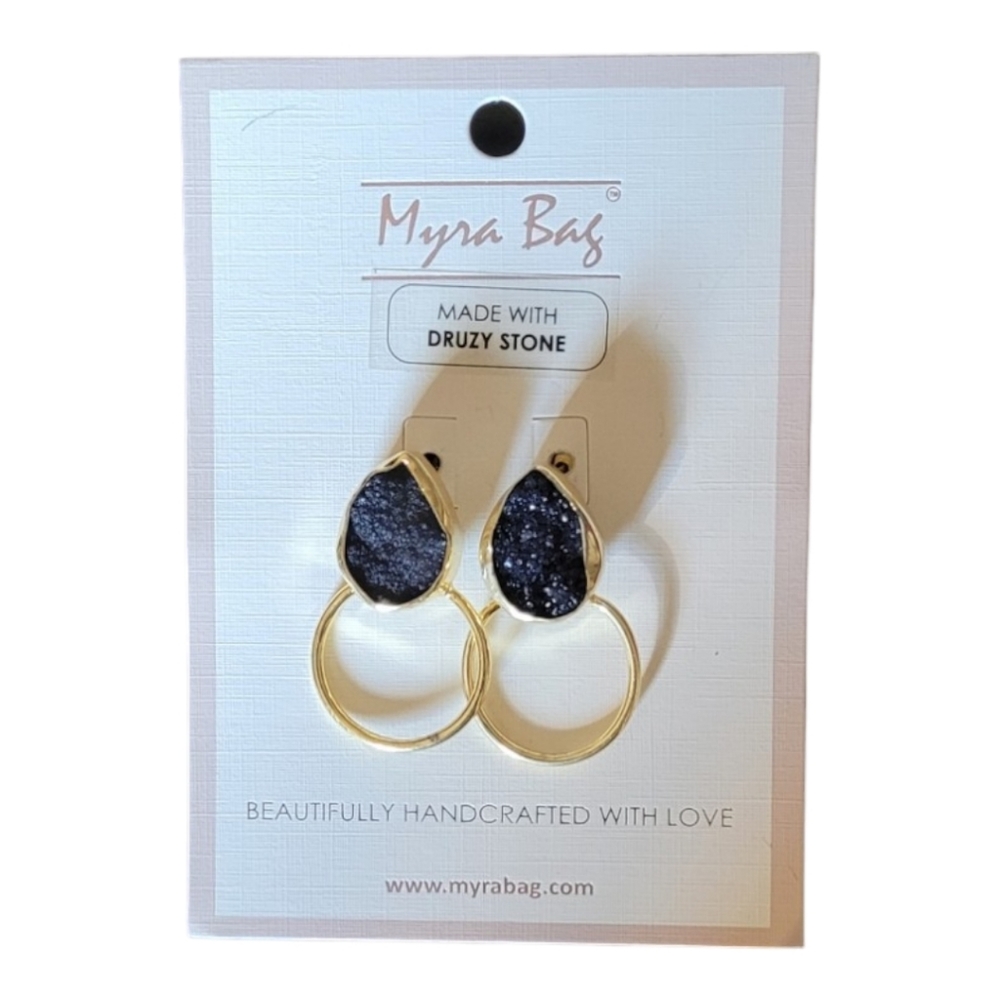Myra Bag Earrings: Druzy Stone